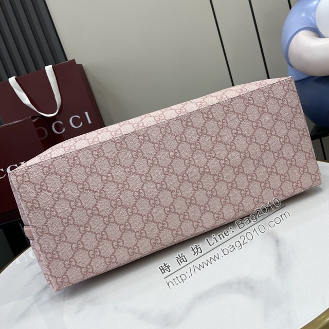 Gucci專櫃古馳最新款購物袋GG圖案條紋織大號肩背包 jh2628型號：815213